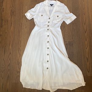 J.Crew flowey cuffed white m/cream dress size 4